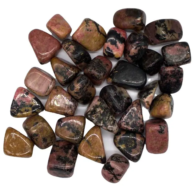 Rhodonite Tumbled Stones 1 lb Bulk Heart Chakra Crystal