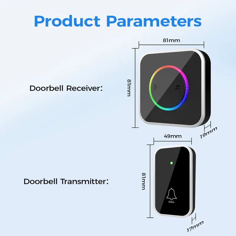 1000ft Long Range Wireless Doorbell with 45 Chimes & Colorful LED | Waterproof, Easy Installation, Adjustable Volume for Home, Office & Classroom. 1000ft Long Range Wireless Doorbell with 45 Chimes & Colorful LED | Waterproof, Easy Installation, Adjustable Volume for Home, Office & Classroom.