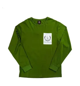 YEMA SHARK TOWN LOVE POCKET LS TEE IN OLIVE