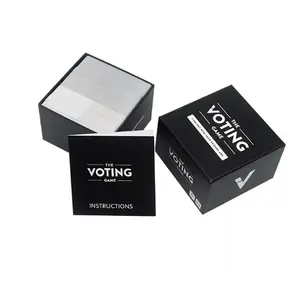 The Voting Game, Minimalist Box Design, Social Card Game for Parties, Anonymous Polling, Ages 17+, 5-10 Players
