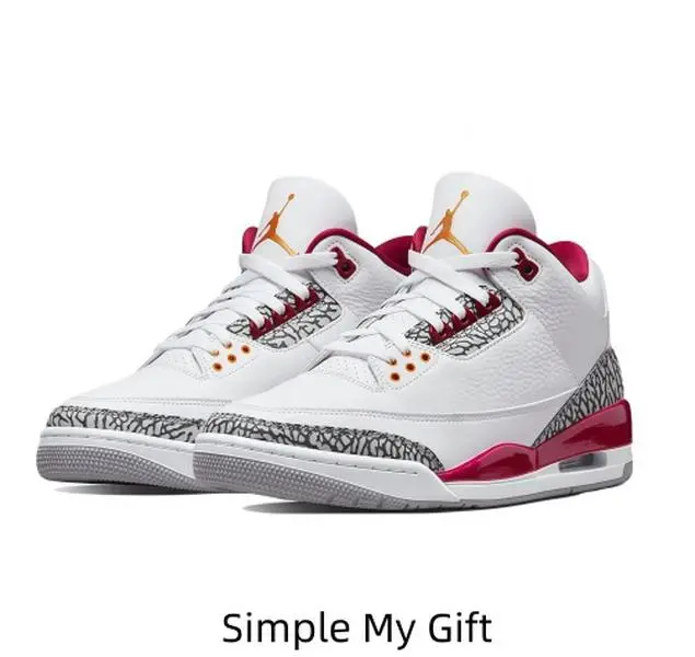 Men Women Retro Mid Cut Sports Sneakers White With Red Accents And Cement Grain Details, Comfort Non Slip Sole Wear Resistant Footwear For Gym Workout, City Commute, Party Matching, Casual Travel And Street Style Dressing