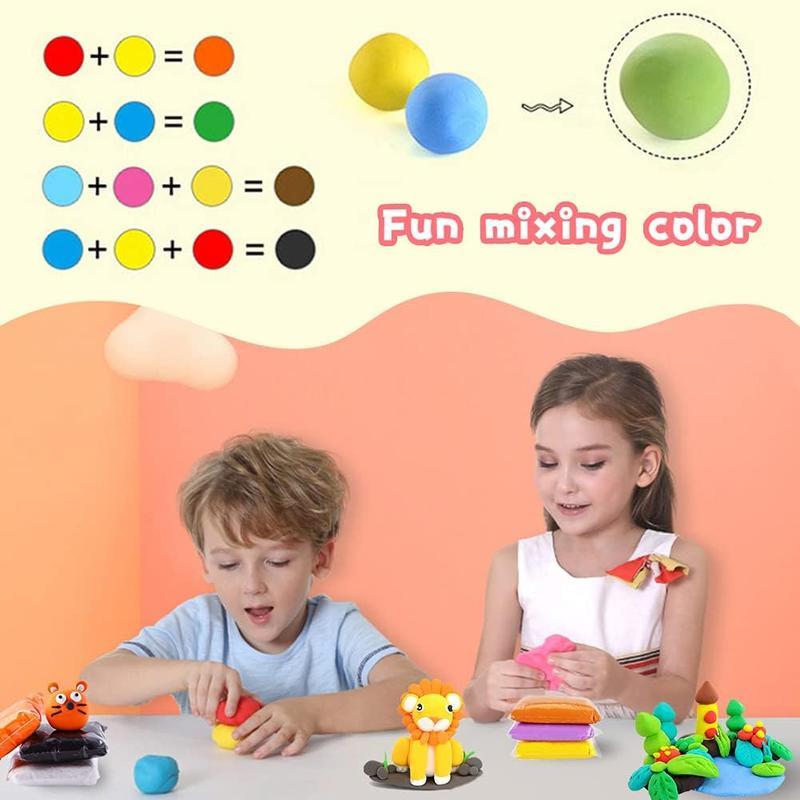 24/50 Color Air Dry Clay Set, Ultra Light Clay with Sculpting Tools, DIY Handicrafts