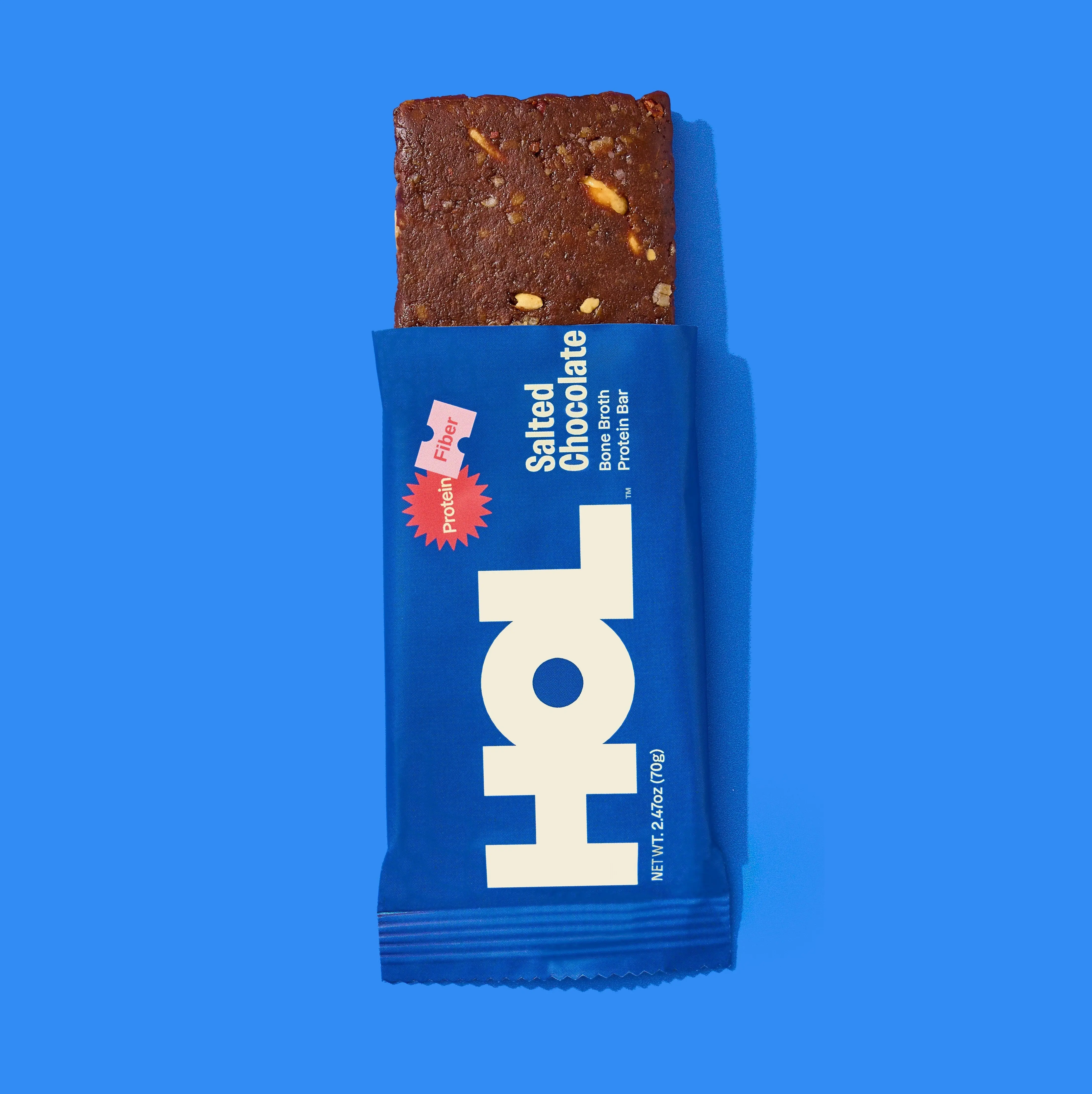 Salted Chocolate Protein Bar - HOL Health Club, The Bone Broth Protein Bar, 20g Protein, 6g Collagen, 4g Fiber, All Natural
