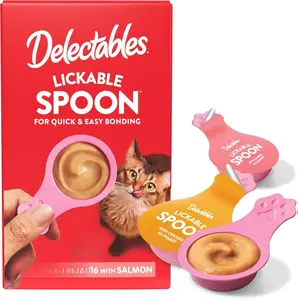 Hartz New Delectables Lickable Spoon Interactive Lickable Cat Treats for Quick & Easy Bonding, Variety Pack 32ct