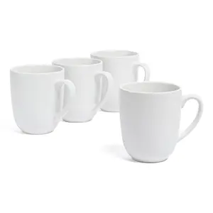 over&back Coupe 15oz Semi-Matte Stoneware Mugs,Set of 4
