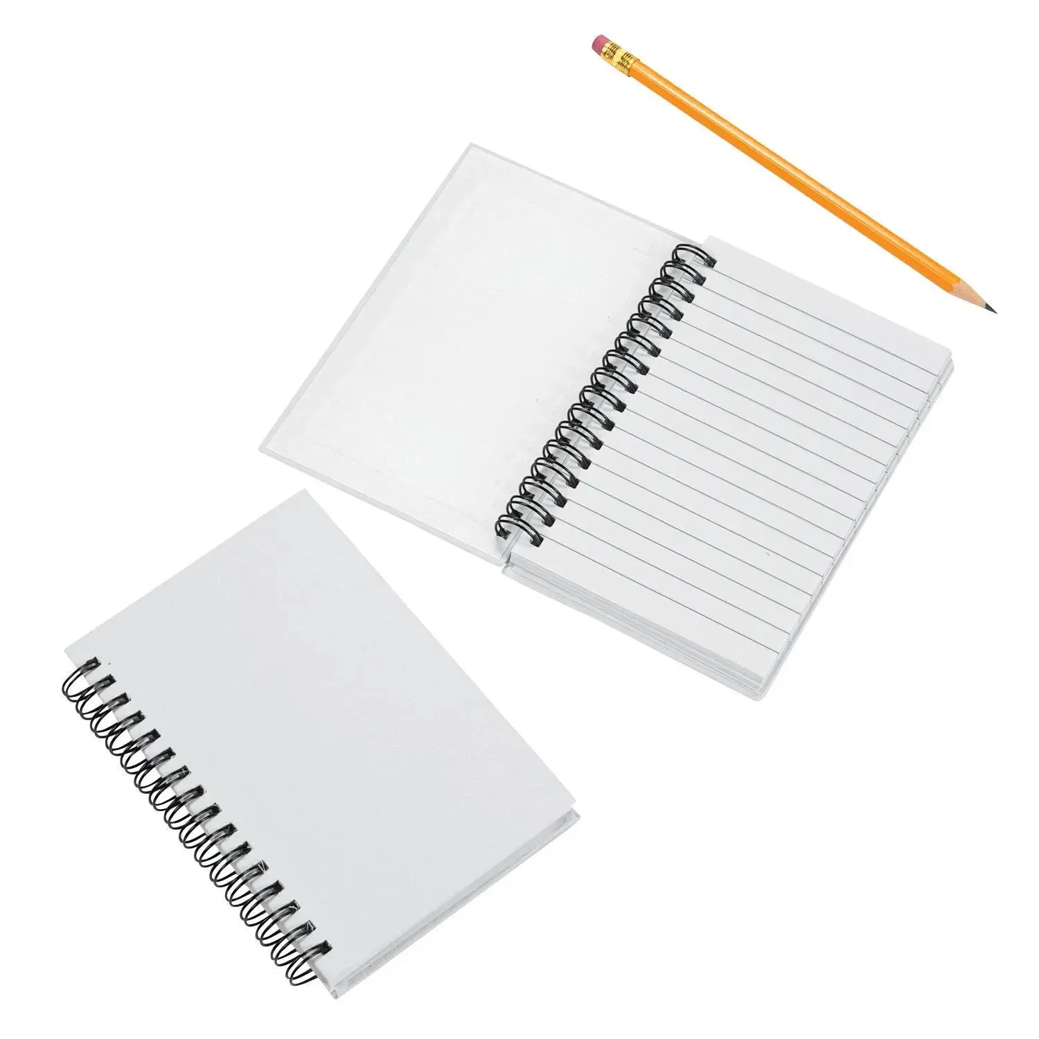 Creative DIY White Paper Spiral Notebooks with Plain Covers - 12 Pc.