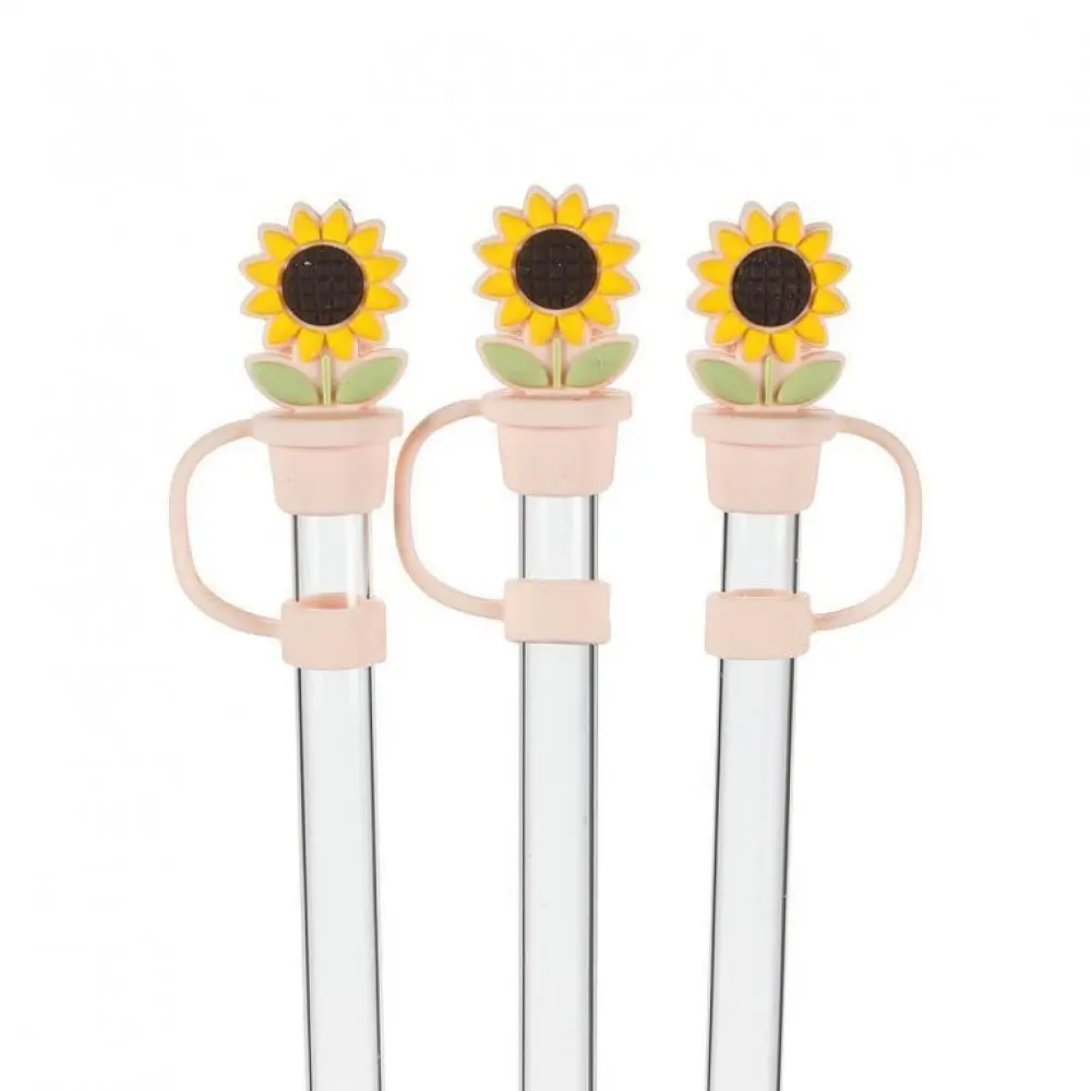 MDR Trading AB-27-SLURPP-010-Q01 13 in. Jumbo Drink Straws with Sunflower Caps, Yellow - Set of 3
