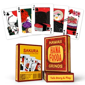 Hanafuda Sakura Hawaii Grinds Delicious Poker Playing Cards with Game Instructions Complete Dual Deck for Talk Story Play