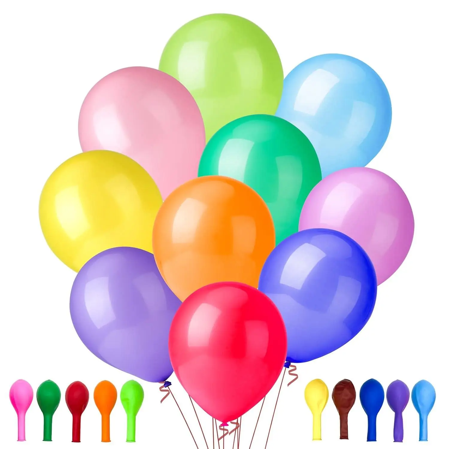 100 Pcs Balloons Assorted Colors(Inside 10 Colors-10 Per Color), Thicken Latex Balloons(2.8G Each) 12 Inch Balloons Bulk Are Suitable For Birthday, Family Party, Graduation, Wedding.