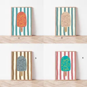 Cool Club, Positive Affirmation print, Kid's Poster, Candy stripes, Affirmations Poster, Stripes, Affirmation Wall Art, Ice Lolly Unframed