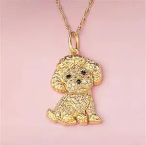 Mini Poodle Dog Pendant Stainless Steel Necklace Elegant Pet Puppy Jewelry Animal Accessories Dog Lovers Gift