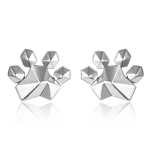 Paw Earrings Sterling Silver Paw Stud Earrings