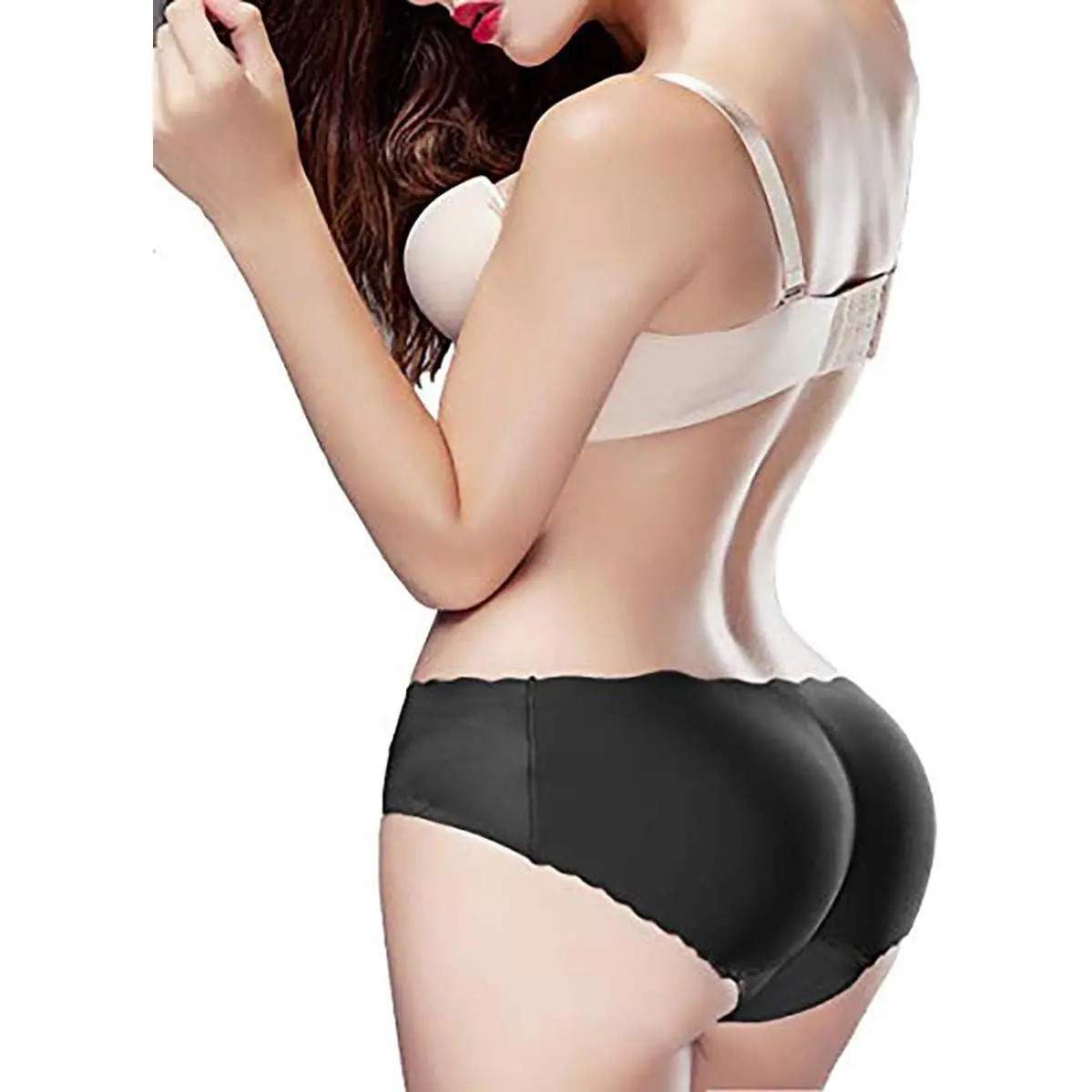 Women's Seamless Panties - Solid Padded Hip Shaper, Butt Enhancer Lingerie Underwear for Butt Lifting, Brief