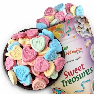 NY Spice Shop Conversation Hearts Hard Candy – Assorted Fruity Hearts Mixed Flavor Pack – Sweet Snack Candies for Valentine’s Day Gift