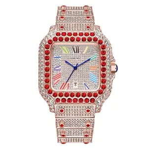 DAYAND NIGHT Fashion Brand 2025 New Full Diamond Watch Luxury Quartz Timepiece for Men & Women Business Banquets Daily Wear Perfect Gift for Valentine's Anniversary Birthday Christmas Iced Out Moissanite Roman Watch party vendor fashionable wristwatch