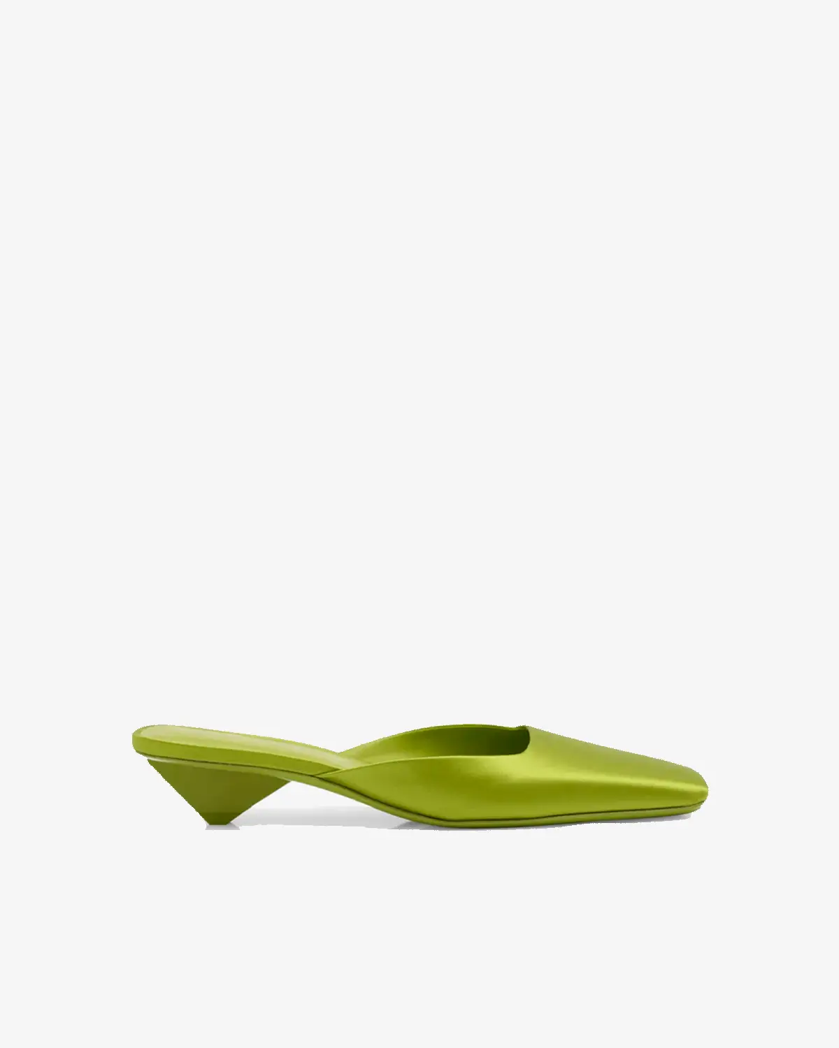 Square-Toe Ballerina Mule Pumps Green