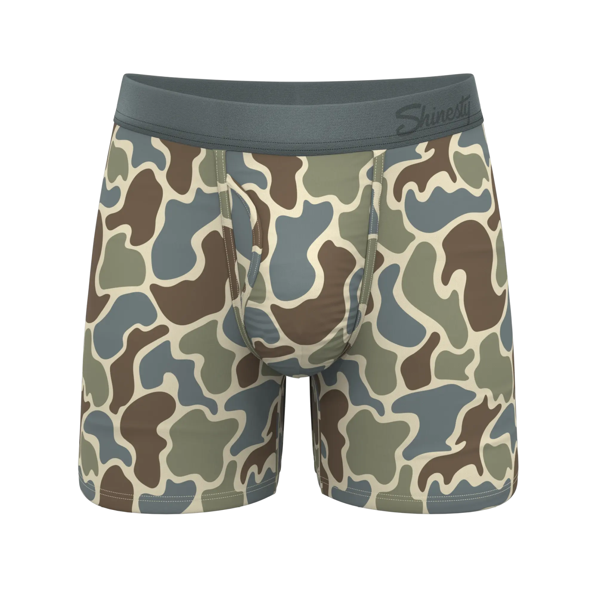 The Blender | Shinesty Grey Duck Camo Ball Hammock® Pouch Underwear With Fly