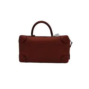 Pre-owned HERMÈS HZ7 Red Brown Evercolor Leather Briefcase with Reinforced Corners 62515