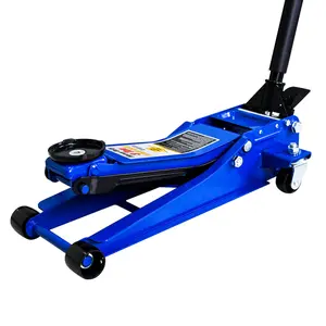 3T Heavy Duty Horizontal Double Pump Floor Jack (with foot pedal),and Steel Racing Floor Jack with Dual Piston Quick Lift Pump,3 Ton (6,600 lb) Capacity,Blue