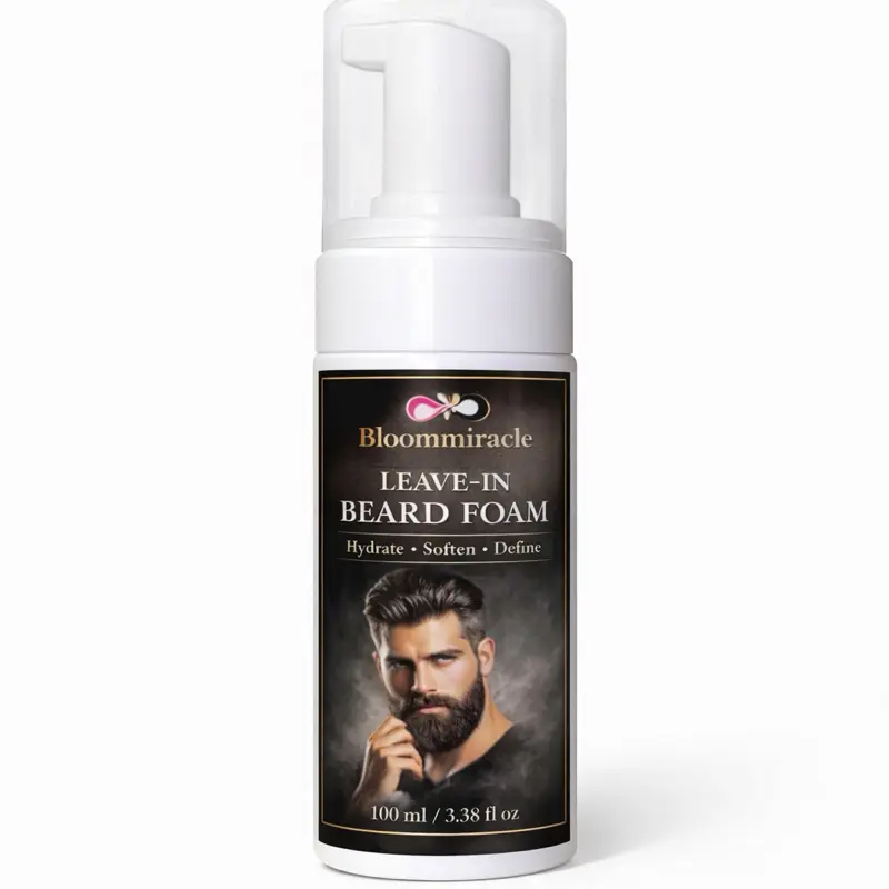 Beard Foam Blend Cleanser For Beard Mustache Conditioning & Softening, Cruelty-Free, No Water Rinse Required