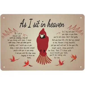 As I Sit in Heaven Metal Tin Sign 8*12 Inch Vintage Home Wall Poster for Cafe Bar Kitchen House Garage Decoration Sign In Memory of Loved One Gifts Matte Print Room Palette&Wall Vintage Tin Sign Vintage Humor Metal Sign Vintage Highland Tin Sign