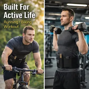 1pc Elastic Breathable Tactical Belly Band Holster, Concealed Carry Waist Band for Men & Women, Fits 9MM .380 Glock 17 19 26 43X 1911, No Bounce for Running Hiking