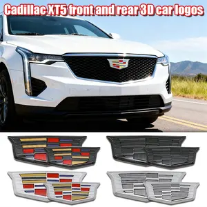 Cadillac Car Front Rear Emblem, Hood Decoration Part, Scratch-Resistant Reinforced Badge Replacement, Fits Xt5 Models, Exterior Modification Accessories