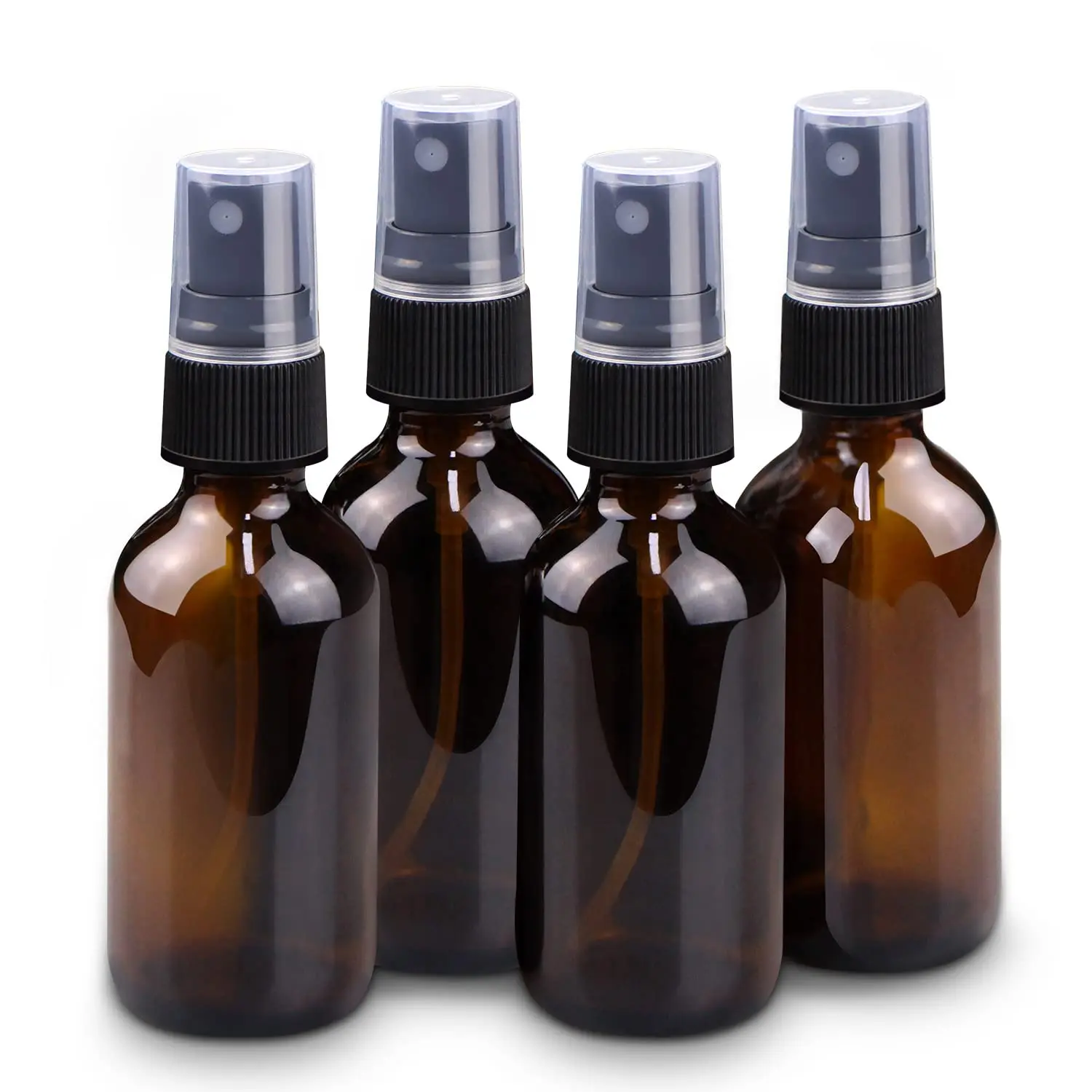 2 oz Mini Glass Spray Bottles, Empty Small Spray Bottles with Funnel Dropper, Fine Mist for Hair, Travel, , Cleaning Solutions and  Care (4 Pack )