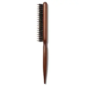 Boar & Nylon Bristle Styling Brush - Teasing Comb with Rat Tail Pick for Backcombing, Smoothing, Edge Control and Volume Creation