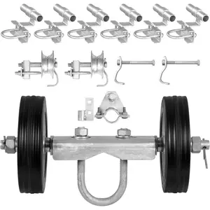 VEVOR Sliding Gate Kit, 6 Rolling Gate Hardware Kit, Universal Sliding Gate Rollers Track Wheels, Heavy Duty Sliding Gate Guide Roller for Sliding Gates and Rolling Door, 600 lbs Max. Load, BlackVEVOR Super Brand Day