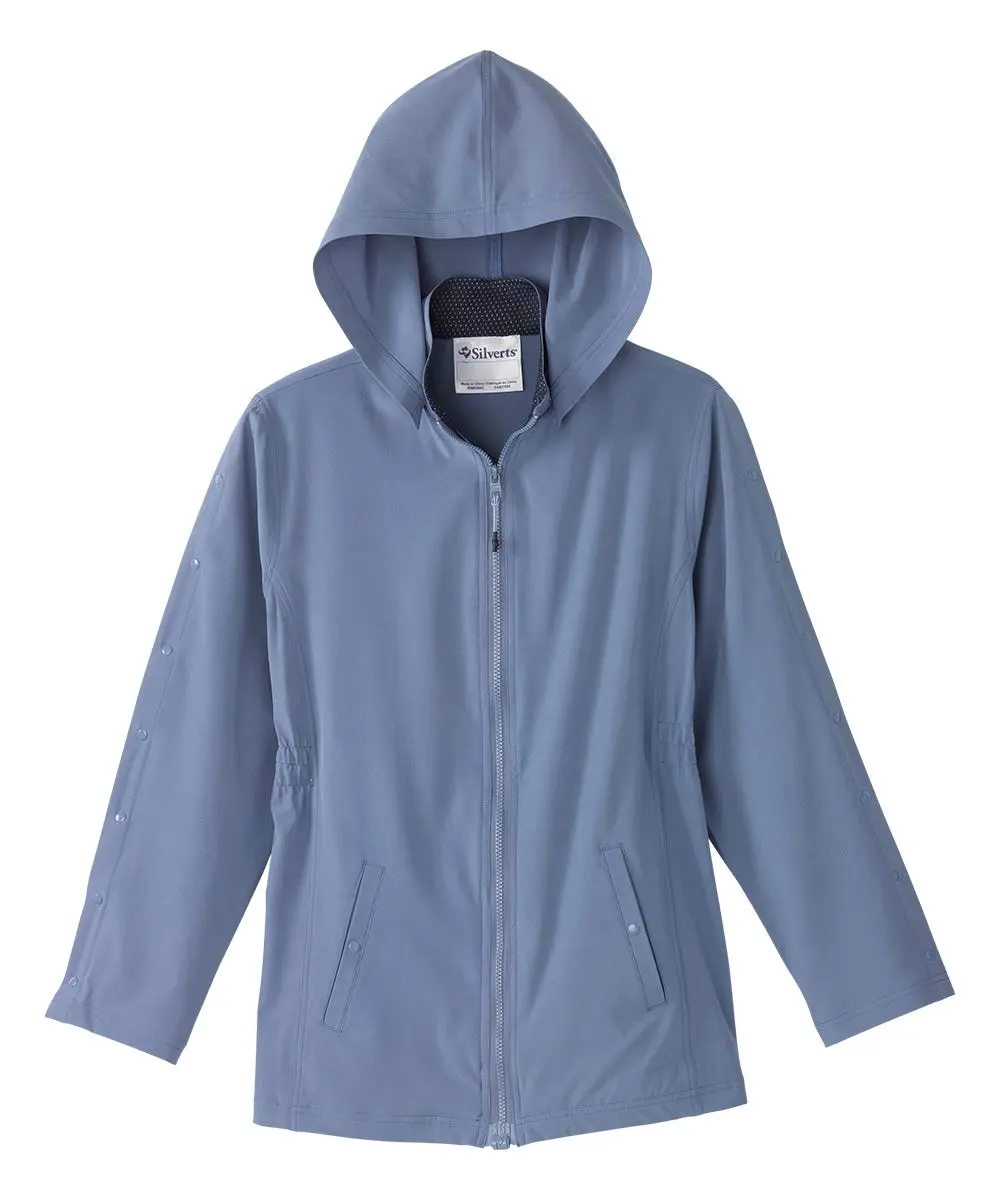 Women's Recovery Rain Jacket with Magnetic Zipper & Detachable Hood