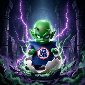 Dragon Ball Piccolo Figure, Classic Egg Break Birth Pose, Skin, Angry Fist Expression, 7cm, Anime Collectible, Desktop Decor