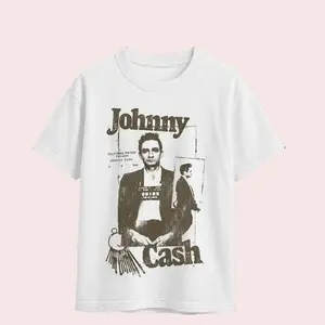 Johnny Cash Mugshot Heavy Cotton Unisex Shirt The Man In Black Tshirt Country Music Hoodie Zip Up Hoodie For Music Fan Menswear Womenswear Direct To Garment Breathable Print