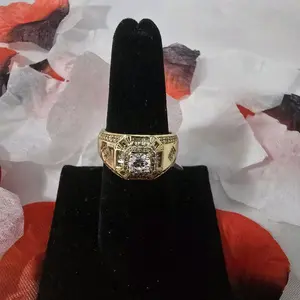 14K Gold Plated Luxury Ring with Clear Stone – Bold & Elegant, Statement Piece, Sparkling Stone