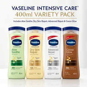 Vaseline Intensive Care Lotion Variety Pack 4 x 400ml (13.5oz) Moisturizing Body  Lotion Multipack Bundle Assorted Scents
