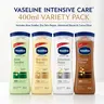 Vaseline Intensive Care Body Lotion Variety Pack (4 x 400ml/13.5oz) - 4 & Above Full Size Body Care Products, Dry Skin Moisturizing Repair Gift Set with Cocoa Glow, Aloe Soothe, Glycerin, Fragrance-Free Daily Use Idea