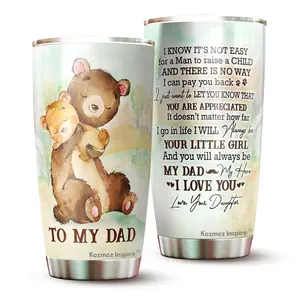To My Dad Bear Tumbler 20Oz From Daughter Dad Birthday Present Idea From Daughter â€“ Tumbler Gift For Dad From Daughter, Fathers Day 1 45783 914