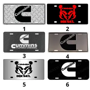 Cummins Diesel Auto Tag Car License Plate Accessory, Engine Sign Decal Emblem Diesel Gear Truck Tag Vehicle Decor