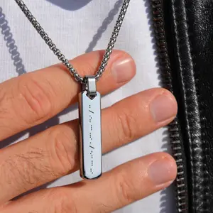 AS119 Personalized Morse Code Necklace, Anniversary Birthday Gift, Custom Necklace for Men, Hidden Message Necklace for Him