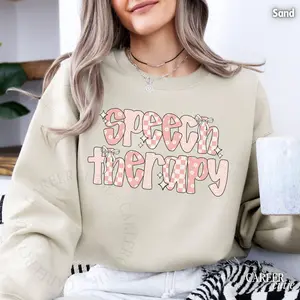 Speech Therapy Sweatshirt, Spring Speech Teacher, Retro Floral SLP Crewneck