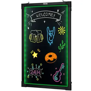Message Writing Board, Illuminated Erasable Lighted Chalkboard, Neon Effect Menu Sign Board, Drawing Board With 8 Fluorescent Chalk Markers And Remote Control, Backlit Acrylic Glass Board For Bar Restaurant Home Café Store Advertising