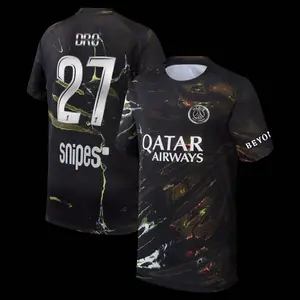 Unisex Soccer/Football Paris Saint-Germain Club Dro 27 2025/26 Night Edition Stadium Replica Jersey - Black