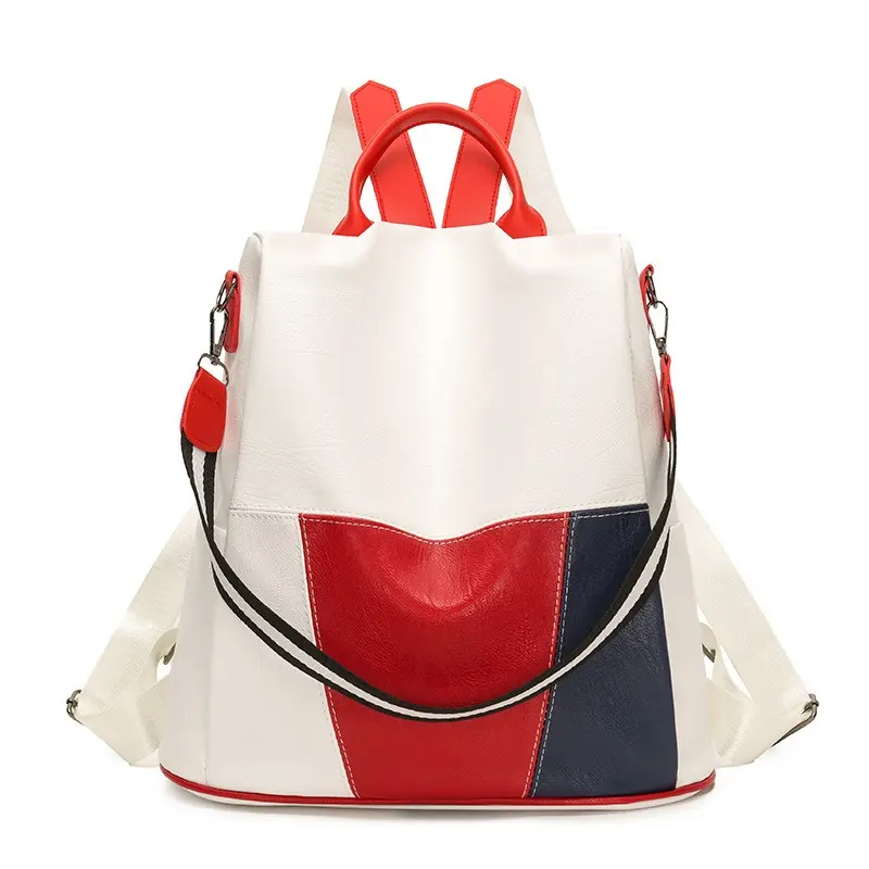 Stylish Women's Backpack – Casual, Large-Capacity, Anti-Theft Design with Color-Block Patchwork (Suitable for Travel & School)