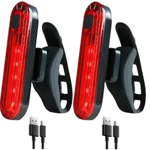 2 Pack USB Rechargeable Bike Tail Light LED Rear Lightwith 4 Modes, Cycling Safety Flashlight for Road and Mountain Night Riding Night Essential for Men Women Kids