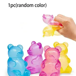 1pc Little Bear Maltose Pinch Candy Little Bear Shape Slow Rebound Stress Relief Toy, Kawaii Squishies, Party Gift, Stress Relief Tool, Squishy Series