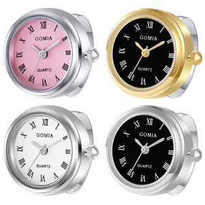 OIDEA Round Roman Numeral Adjustable Ring Watch Ladies Quartz Finger Watch 3ATM