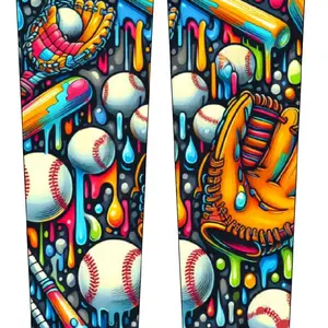 Armed Ambition Baseball Drip Arm Sleeve Colorful Art Design for Apparel