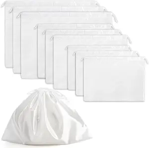 9-Pack Adjustable Modern Cotton Drawstring Purse Dust Covers, Large Cloth Storage Bags for Handbags, Home Care Travel Pouches