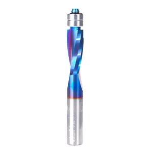 Amana Tool 46300-K SC Spektra Extreme Tool Life Coated UltraTrim Spiral 1/2 D x 1-1/4 CH x 1/2 SHK x 4 Inch Long w/ Double Lower BB Up-Cut Router Bit