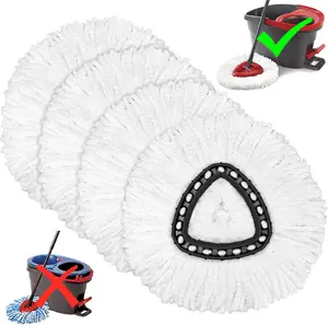 4 Pack Microfiber Mop Head Replacements Compatible with O-Cedar EasyWring Spin Mop System